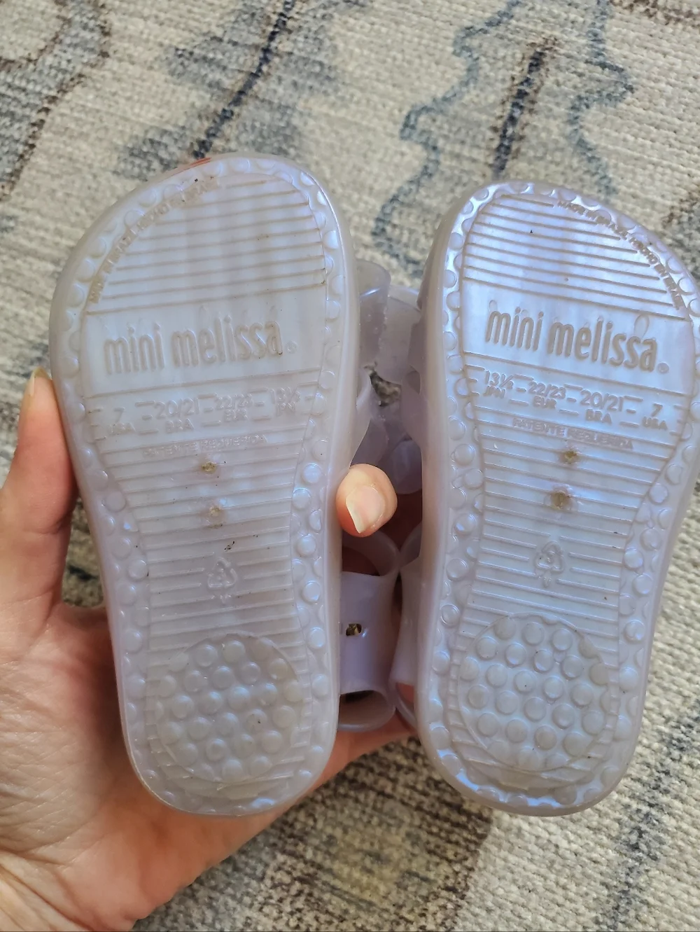 Mini Melissa Toddler Girls Irridescent Bow Sandals Shoes Sz7